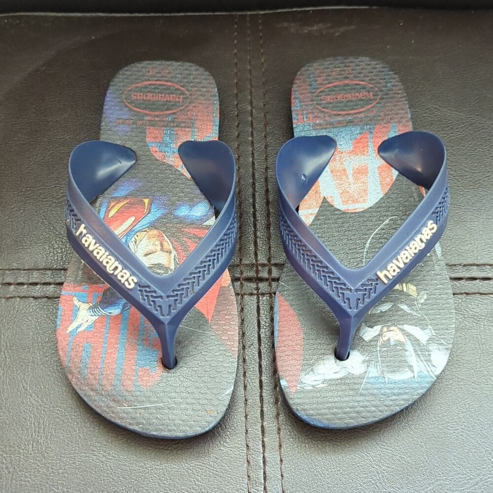 Havaianas Toddler Size 11 Navy Batman Vs Superman Flip Flop Sandals